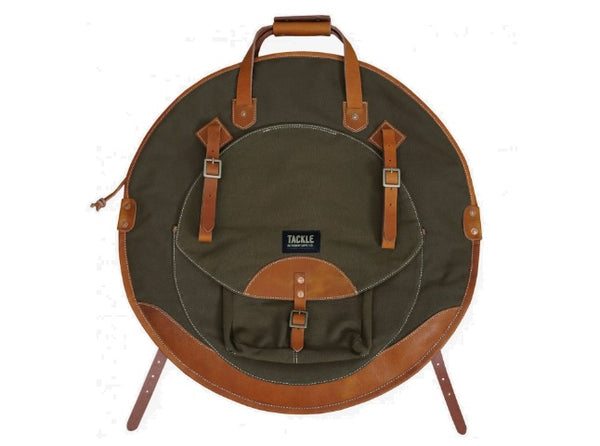 Tackle Waxed Canvas Backpack 22" Cymbal Bag Forest Green/Saddle Tan