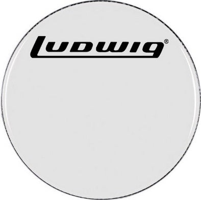 Ludwig 26" Smooth White Bass Drum Head Block Logo
