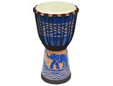 Ecko 8" Carved Djembe Blue Elephant